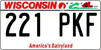 WI license plate 221PKF