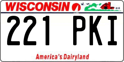 WI license plate 221PKI