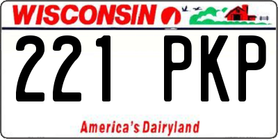 WI license plate 221PKP