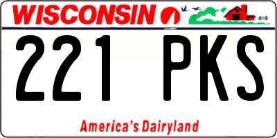 WI license plate 221PKS