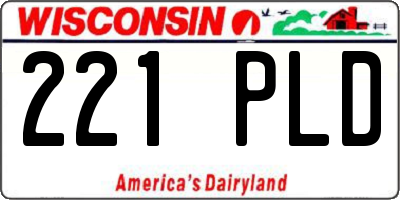 WI license plate 221PLD