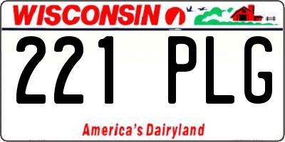 WI license plate 221PLG