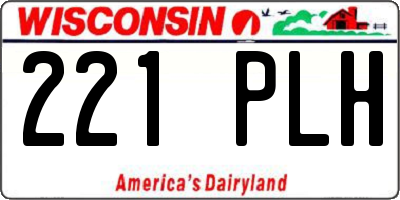 WI license plate 221PLH