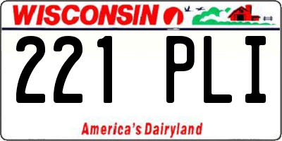 WI license plate 221PLI