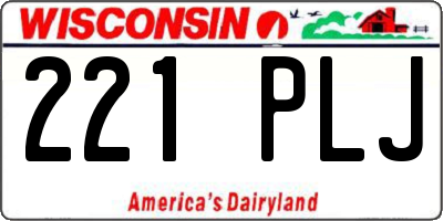 WI license plate 221PLJ