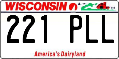 WI license plate 221PLL