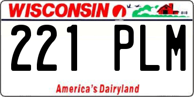 WI license plate 221PLM