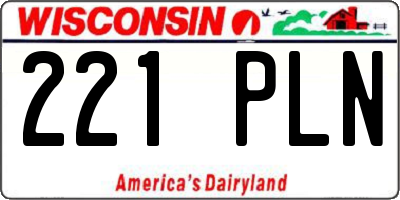 WI license plate 221PLN