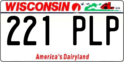 WI license plate 221PLP