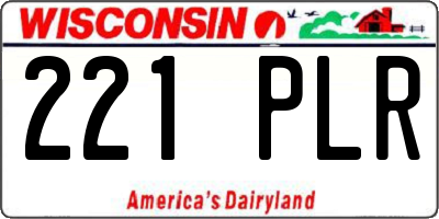 WI license plate 221PLR
