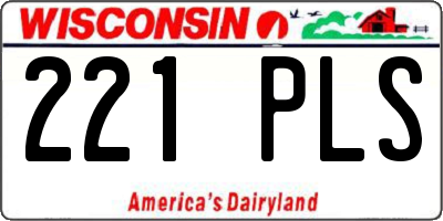 WI license plate 221PLS