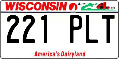 WI license plate 221PLT