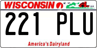 WI license plate 221PLU