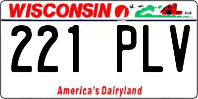 WI license plate 221PLV