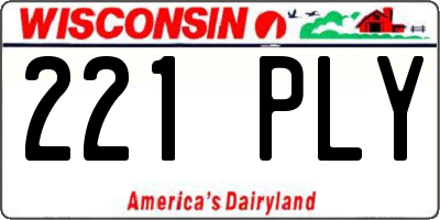 WI license plate 221PLY