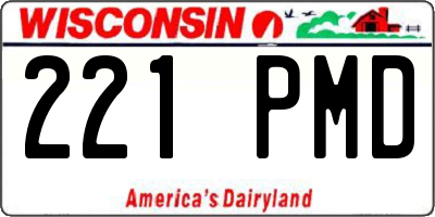 WI license plate 221PMD
