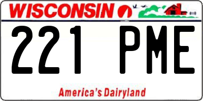 WI license plate 221PME