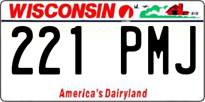 WI license plate 221PMJ
