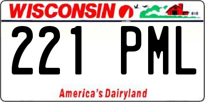 WI license plate 221PML