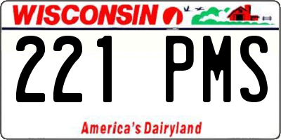 WI license plate 221PMS