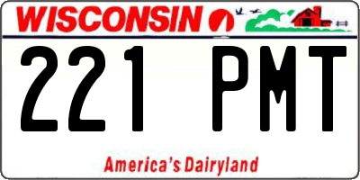 WI license plate 221PMT