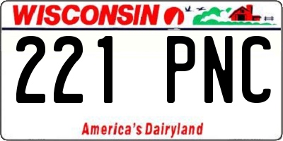 WI license plate 221PNC
