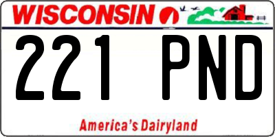 WI license plate 221PND
