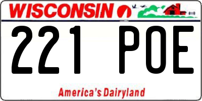 WI license plate 221POE