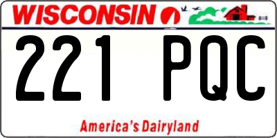WI license plate 221PQC