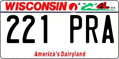 WI license plate 221PRA