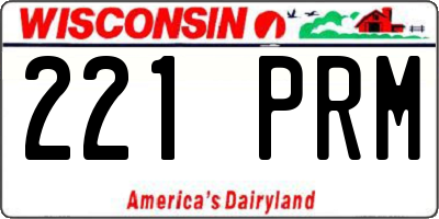 WI license plate 221PRM