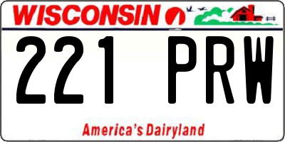 WI license plate 221PRW