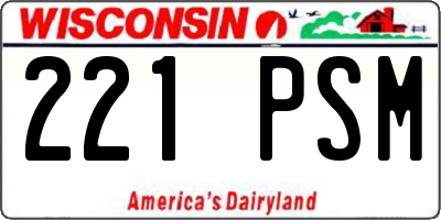 WI license plate 221PSM