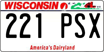 WI license plate 221PSX