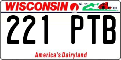 WI license plate 221PTB