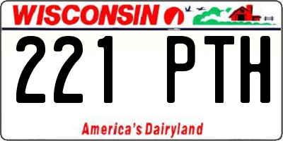 WI license plate 221PTH