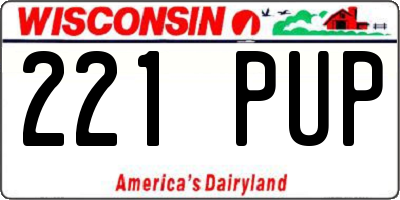 WI license plate 221PUP
