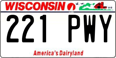 WI license plate 221PWY