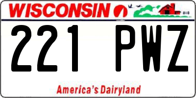 WI license plate 221PWZ