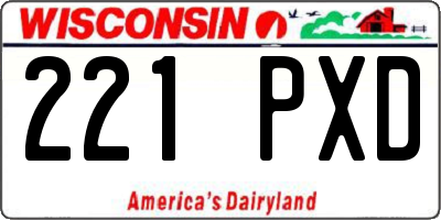 WI license plate 221PXD