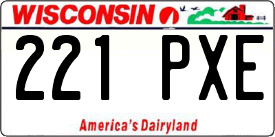 WI license plate 221PXE