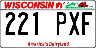 WI license plate 221PXF