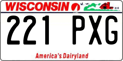 WI license plate 221PXG