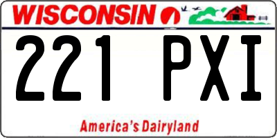 WI license plate 221PXI