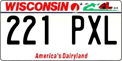 WI license plate 221PXL