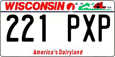 WI license plate 221PXP