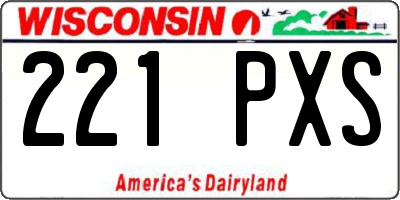 WI license plate 221PXS