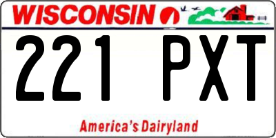 WI license plate 221PXT