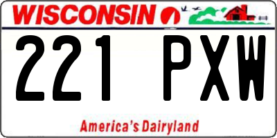 WI license plate 221PXW