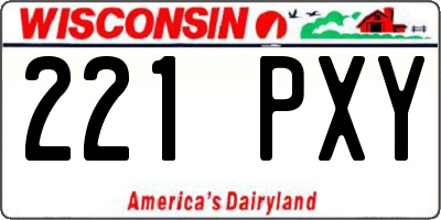 WI license plate 221PXY